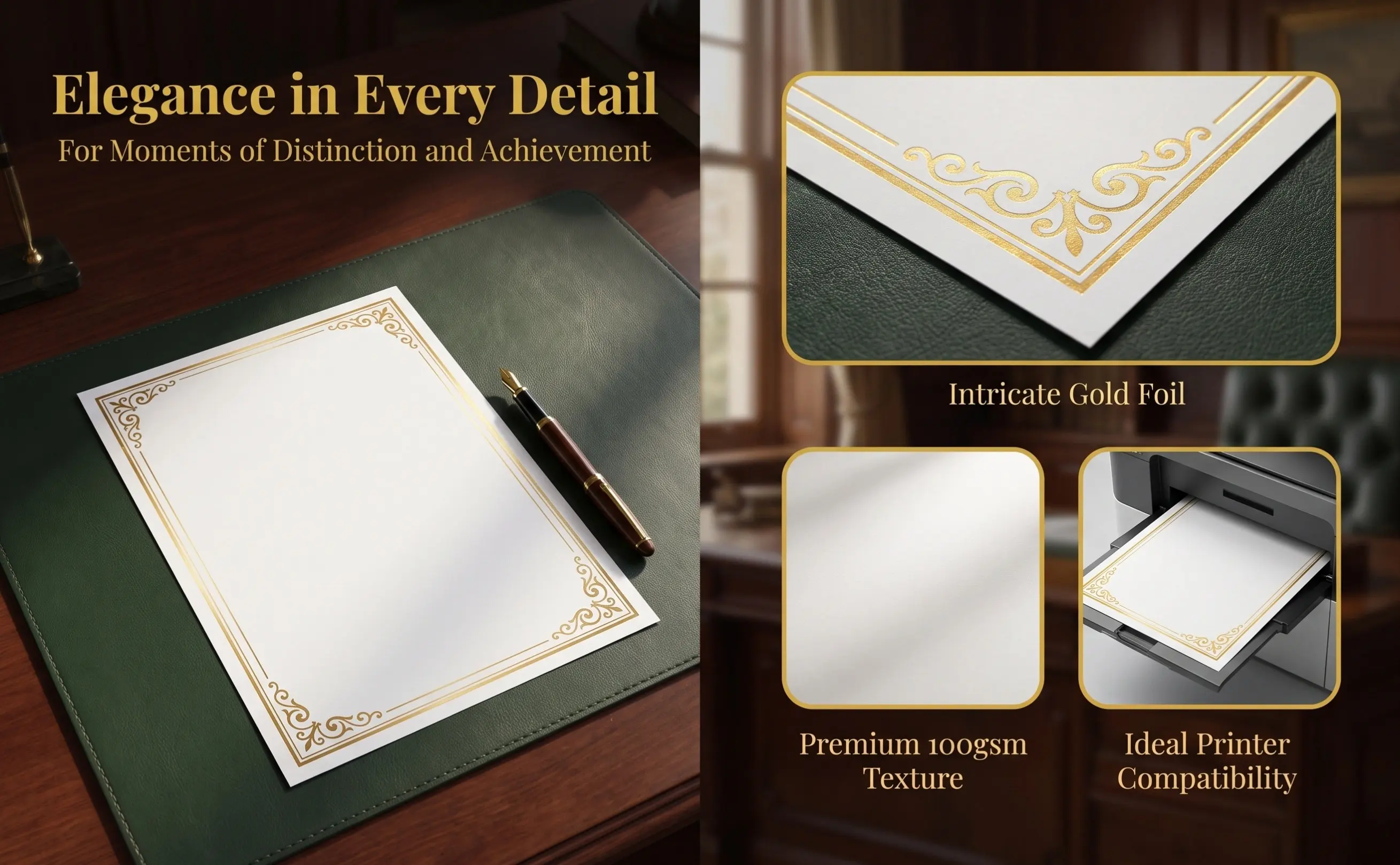 10Pcs Hot Stamping Blank Certificate Paper A4 Diploma Paper Printable Award Papers for Graduation and Recognition