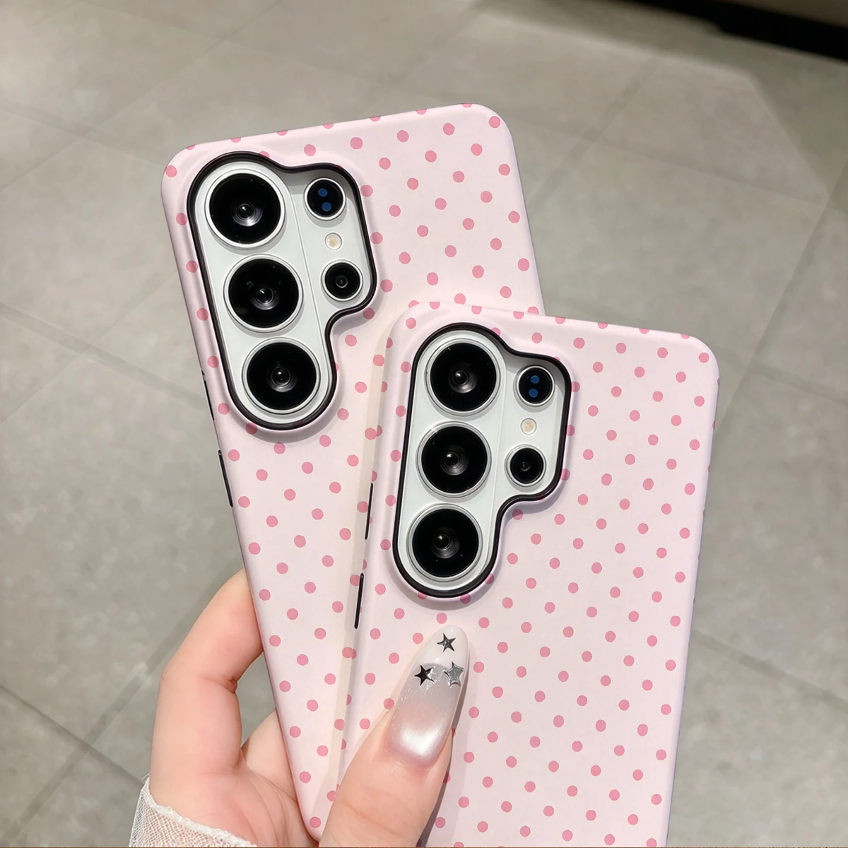 Pink Tonal Small Dots Phone Case For Samsung Galaxy S26 S25 Ultra S24 S23 Plus Hard Shock‑Absorption 2-in-1Protective Cover
