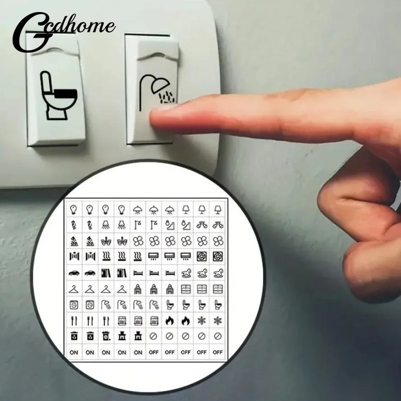 10Pcs Self-Adhesive Transparent Switch Label Sticker Waterproof Switches Labels Household Light Distribution Box Stickers