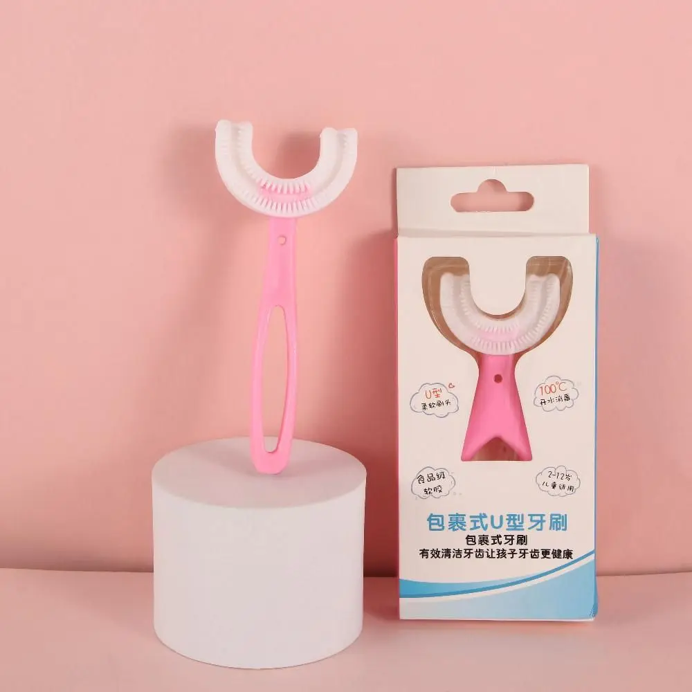 

Soft with Handle Children 2-12 Years Old Silicone U-Shape Toothbrushes Oral Care Teeth Cleaning Brushes Toothbrushes