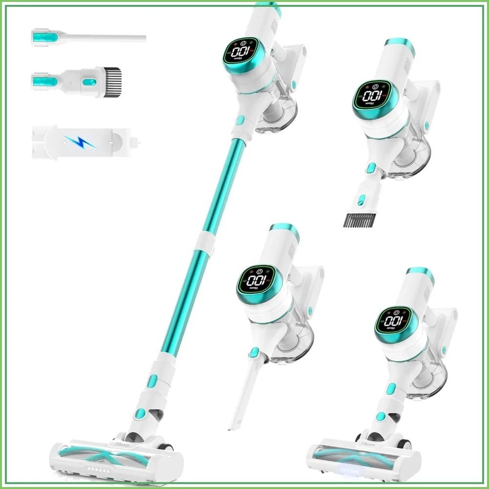 450W 40KPa Cordless Vacuum with LED Touch Screen, Wall Dock, Anti-Tangle, Lightweight for Pet Hair & Hard Floor