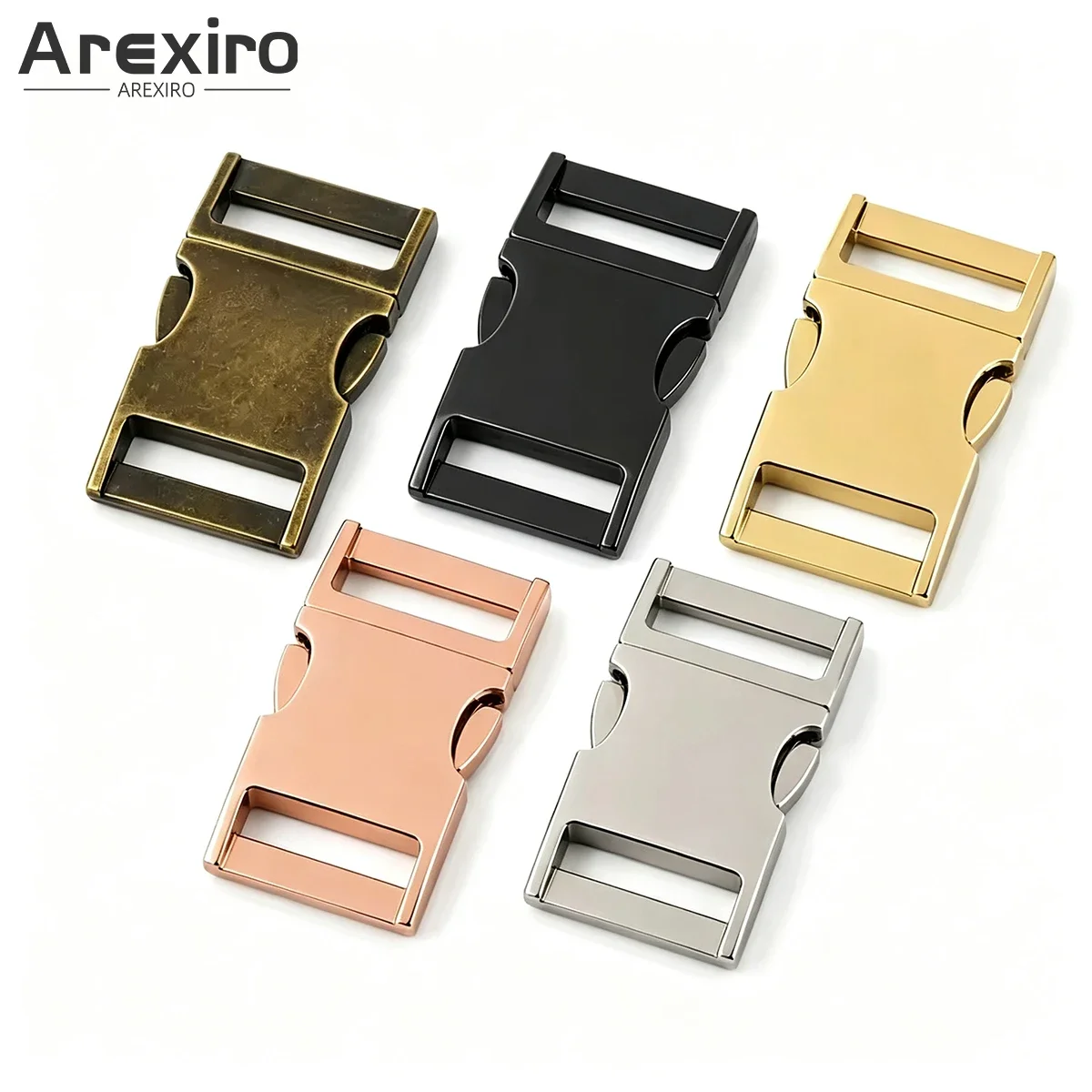 2Pcs Metal Side Release Buckle Adjustable Strap Quick Release Buckle for Backpack, Pet Collar, Bag Webbing DIY Craft Accessories