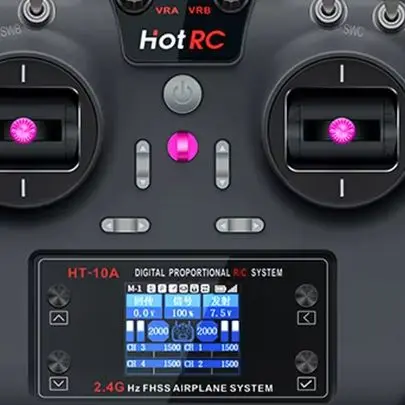 HOTRC HT-10A RC Transmitter 10CH 2.4G 1.7Inch Screen With F-10A Receiver For Model Airplanes RC Boats Car Drones DIY Robots