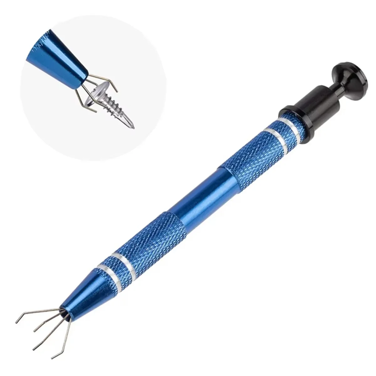 

AT53 4 Jaw Pick Up Tool 4 Jaw Gripper for IC Chip Electronic Component Nail Screw Clamping Hand Tool Blue