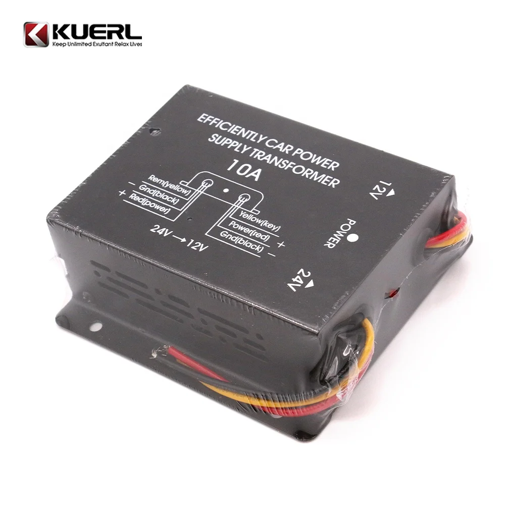 Kuer Factory Price 10A/15A/20A/30A 24V Dc to 12V Dc Converter High Quality Car Step Down Converter Power Transformer for Car