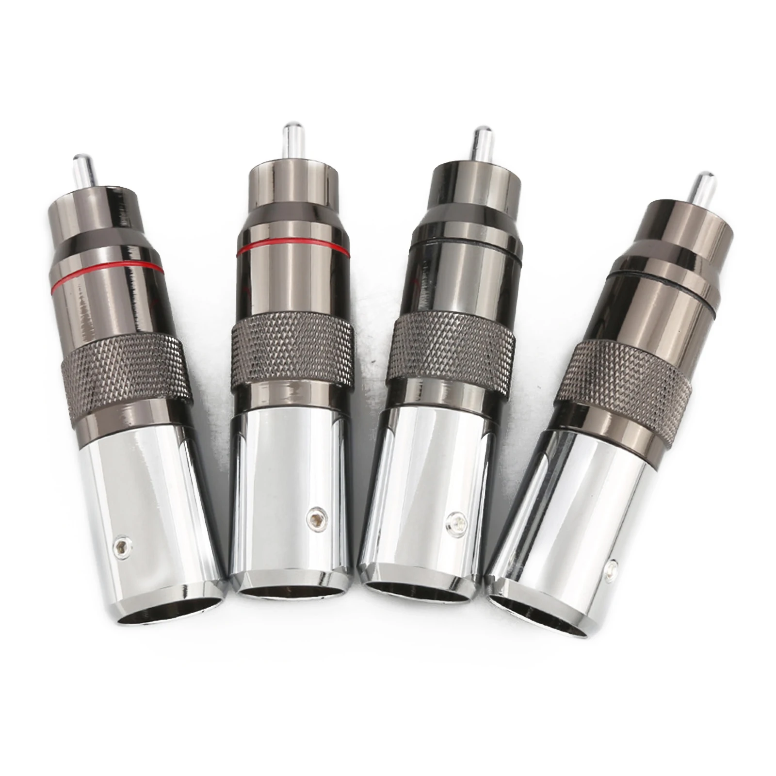 

4Pcs 64mm Rhodium Plated Unsolder Brass Terminal Socket Unsolder/Screws Locking Connector Audio Video Connectors DIY Kit