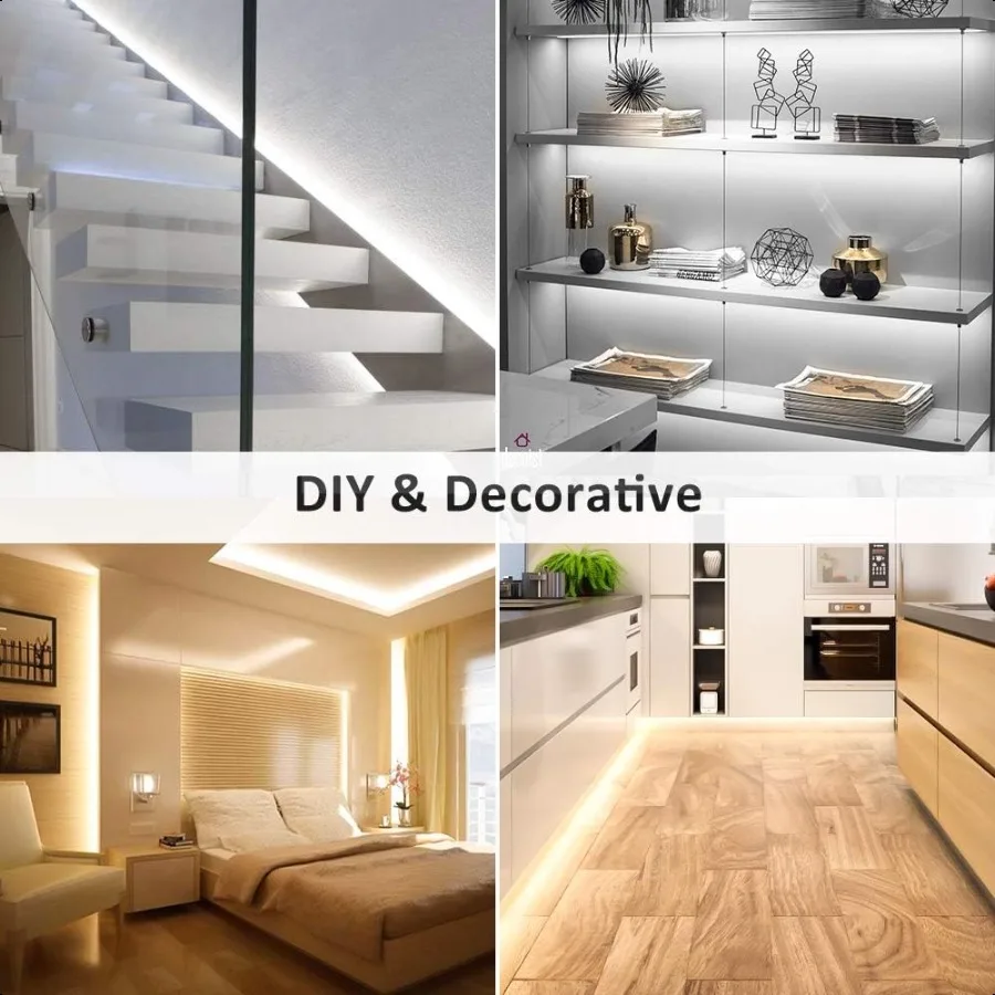 20ft Tunable White LED Strip Light Kit Dimmable 3000K6500K 24V Tape Light with RF Remote Flexible Rope LED Ribbon for Bedroom H