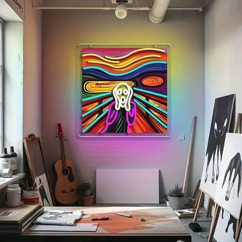 الصراخ ضوء النيون تسجيل USB عكس الضوء LED النيون تسجيل لغرفة النوم نادي بار لعبة غرفة رجل الكهف هدايا الحفلات جدار الفن الديكور الهدايا