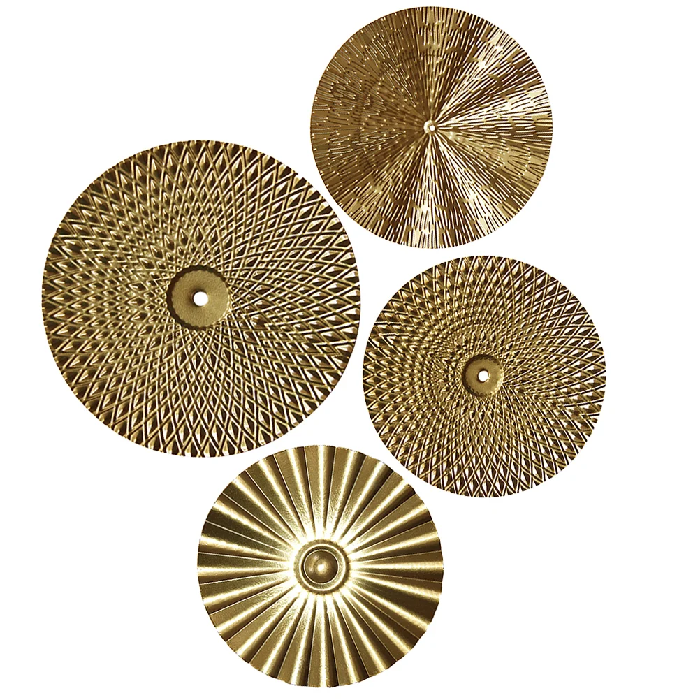 

4 Pcs Metal Wall Hanging Decoration Iron Sunburst Round Pendant Decorations Crafts Home