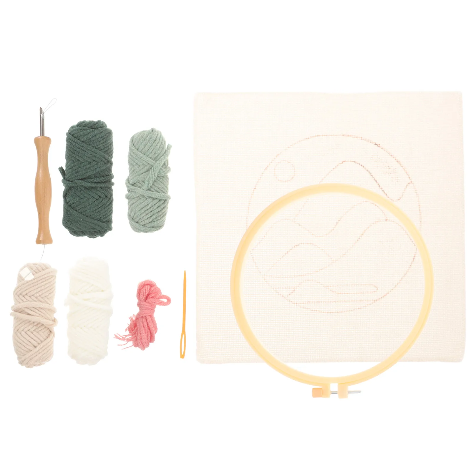 

Punch Needle Kits Punch Embroidery Set 3 Patterns 20cm Hoop Wooden Tool DIY Craft Supplies for Beginners Kids Activities