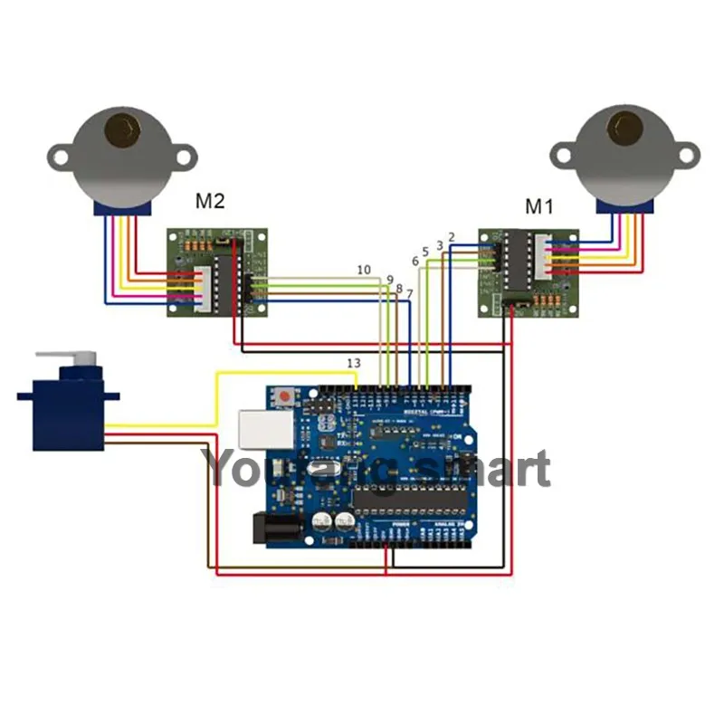 Zeichnen Sie den Wandmalerei-Roboter mit Kabelplotter für Arduino Robot Maker Project Kit Polar Graph mit Motor, programmierbares Spielzeug-DIY-Kit – Detail 3
