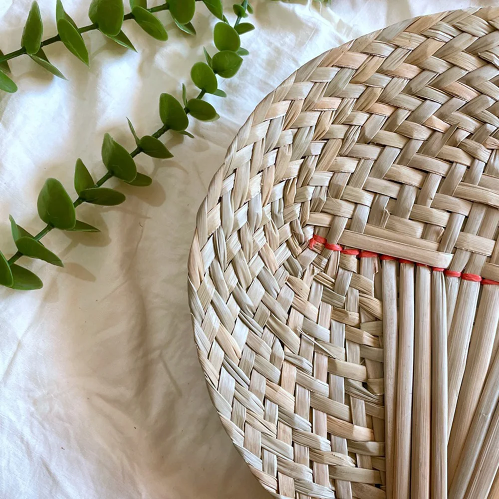 1PC Handmade Rattan Straw Fan for Living Room Bedroom Wall Hanging DIY Wedding Party Home Decor Accessories