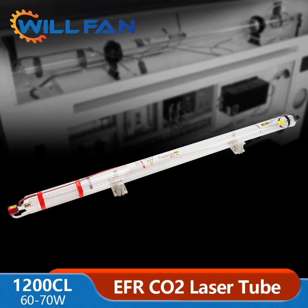 Will Fan 60W EFR 1200CL Co2 Laser Tube Length 1250mm Diameter 55mm Glass Lamp For Laser Engraving Cutting Machine