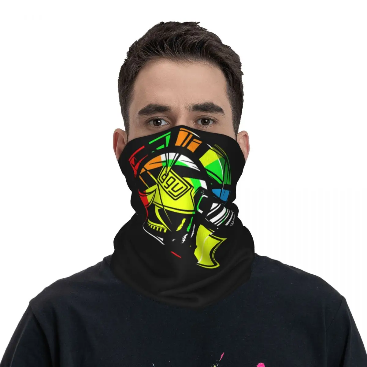 

Rossi F1 Motorcycle Race Bandana Neck Cover Merchandise Mask Scarf Multifunctional Face Mask for Men Women Adult Washable