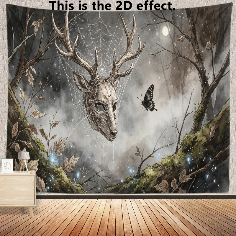 Gothic Deer Forest Background Cloth Hanging Cloth Bedroom Bedside Decorative Wall Cloth Dormitory Tapestry