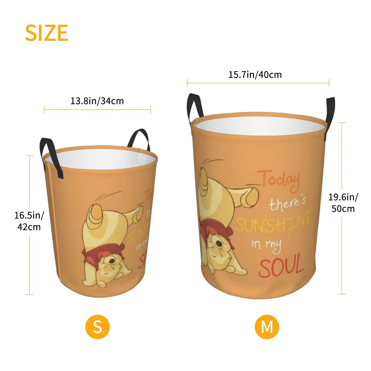 Custom Winnie Pooh Bear Laundry Hamper Large Storage Basket Kids Nursery Toy Organizer