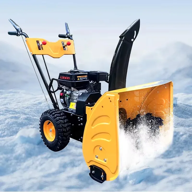 Multi-functional Motorized Gear Snow Removal Machine 6.5-15HP 4000m/h Ride-on Mini Snowplow for Property Road Snow Clearing