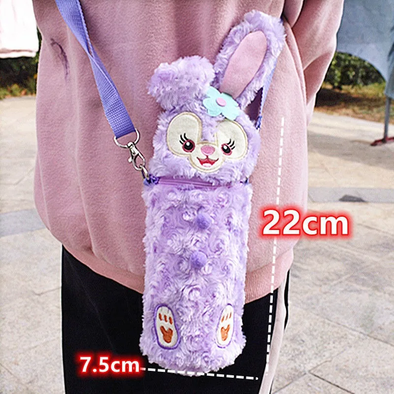 Disney Stellalou ShellieMay Duffy Cartoon Cup Cover Creative Kawaii Anti-scalding Insulated Portable Insulated Crossbody Cover