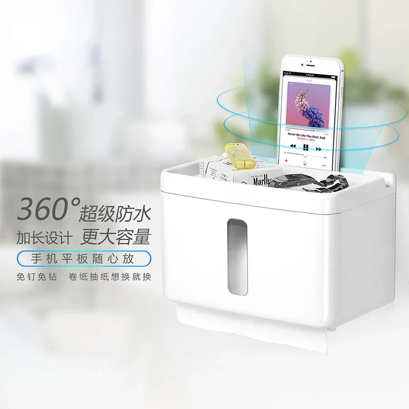 1pcs Tissue Box Wall Mounted Paper Roll Holder Kitchen Paper Dispenser For Hotel Toilet Paper Dispenser Bathroom High Quality image 2
