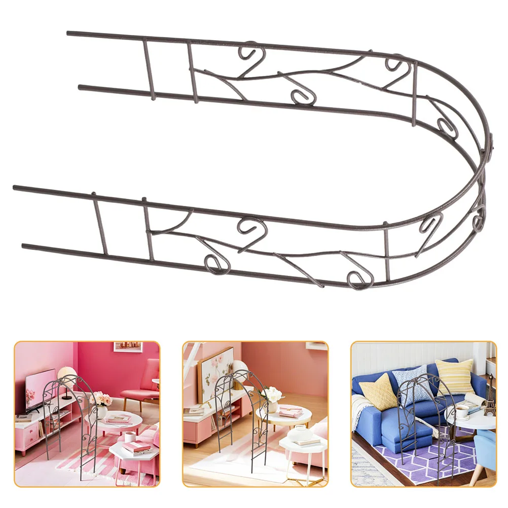 

2pcs Miniature Dollhouse Iron Archway Props For Garden Decor Diy Mini Arch Frame For Micro Landscape Ornament Yard Decoration