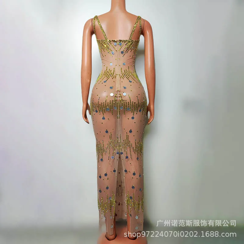 Sexy Suspender Perspective Holiday Dress Adult Model Catwalk Trendy Clothing Company Annual Meeting Evening Dress Robe De Mariée