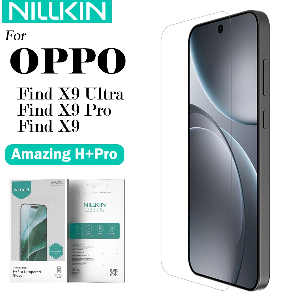 NILLKIN Para OPPO Find X9 Pro Find X9 Ultra H + Pro Series Película Protetora de Tela de Vidro Temperado 9H Antiexplosão