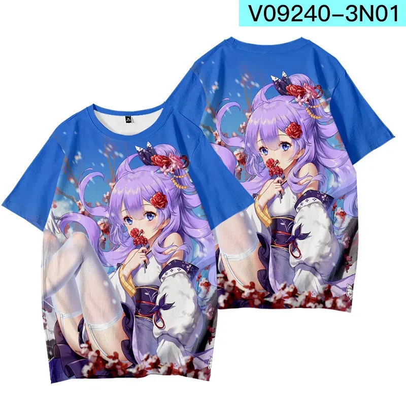 

Cartoon anime Azur Lane 3D kawaii character printed T-shirts fashion men women Harajuku short sleeved tees kids cosplay clothing