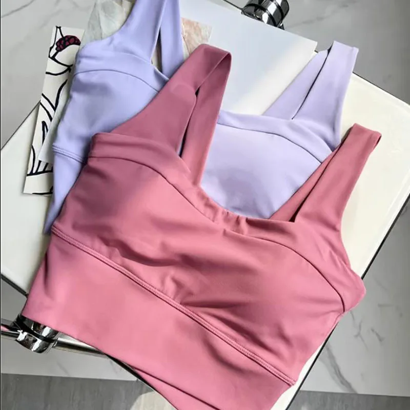 High Support Breathable Women Tank top Gym Sports Bra Yoga Bra Stretch Pull Up Underwear Chest Pad  Fitness Workout Vest