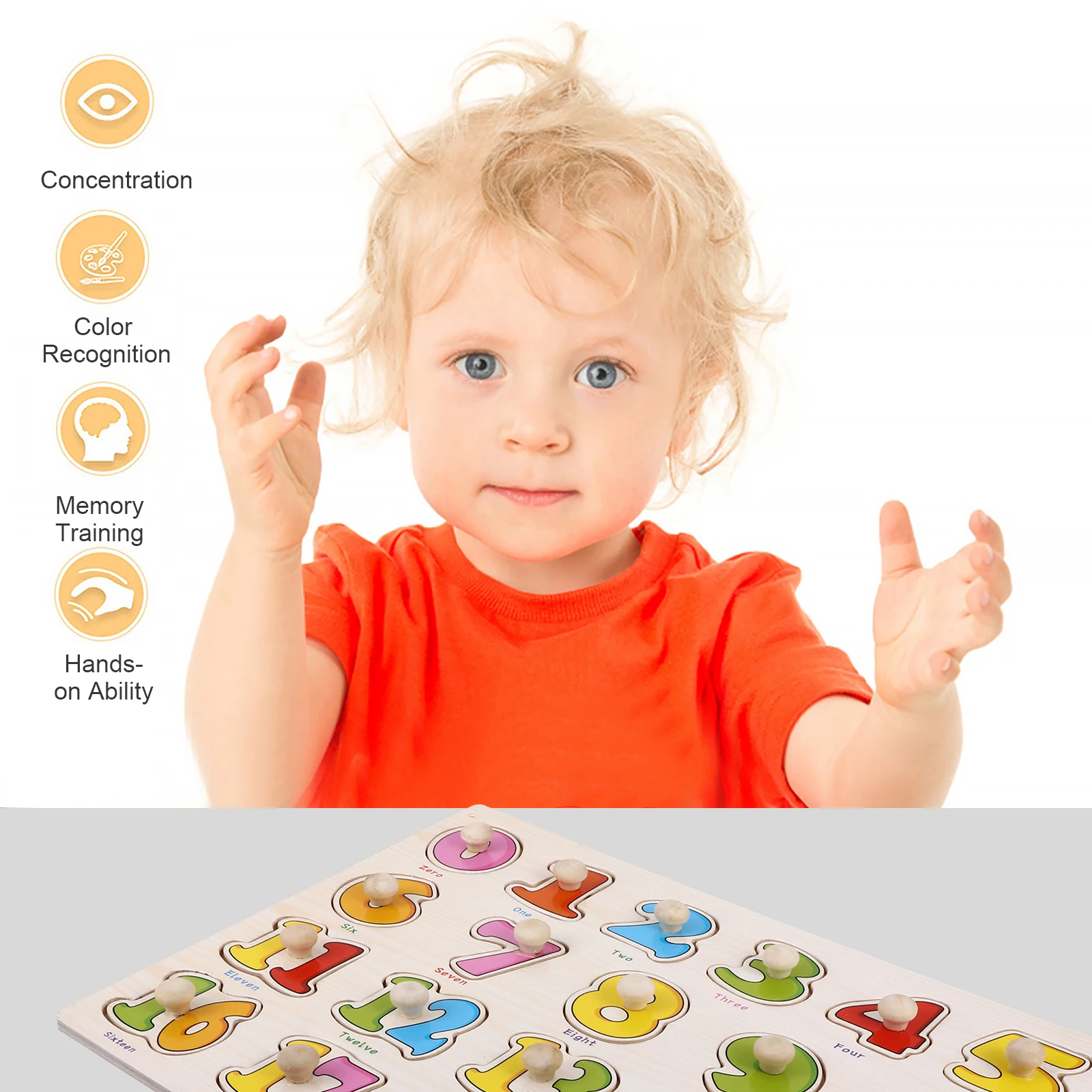 

Toy Wooden Puzzle Counting Toys for Toddlers Puzzles Colorful Kids Learning Child