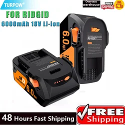 Turpow 6000mAh 18V Li-ion do RIDGID R840083 R840085 R840086 R840087 akumulator z akumulatorem serii AEG