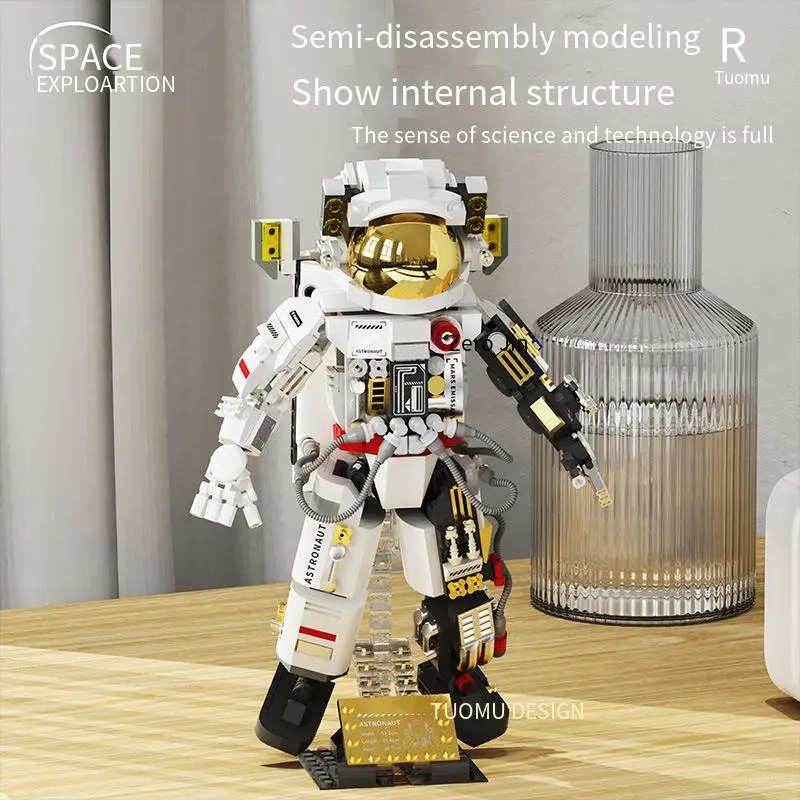 Série aeroespacial astronauta estação espacial bloco de construção modelo estatueta astronauta kit infantil brinquedo