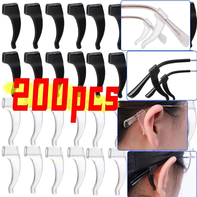 

20-200Pcs Anti-Slip Ear Grip Glasses Eyeglasses Leg Ear Hook Stopper Bracket Fastener Accessories Temple Tip Eyewear Holder