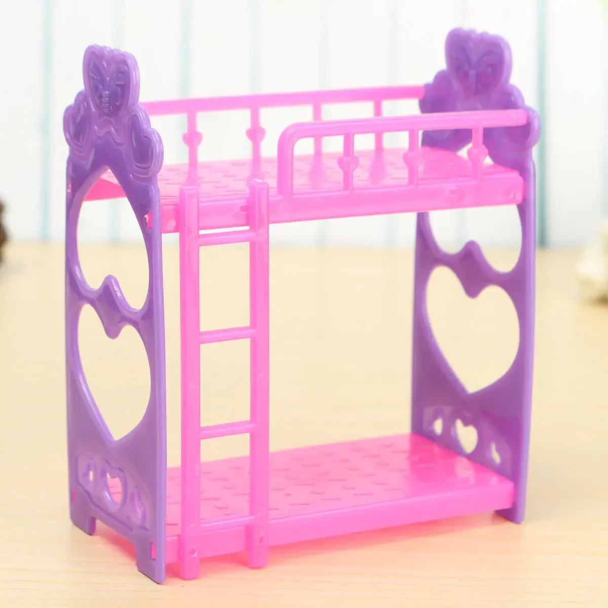 Plastic Miniature Double Bed Toy Furniture For Dollhouse Mini Doll Dream Closet Playing House Toys Decoration Toys Gifts