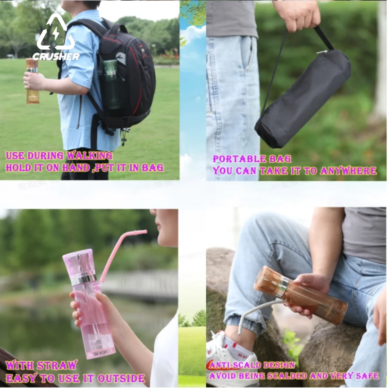 CRUSHER Portable Car LED Hookah Smoking Cup Plastic Shisha Grass Pipes For Party Travel кальян Narguile complete Cachimbas Kit