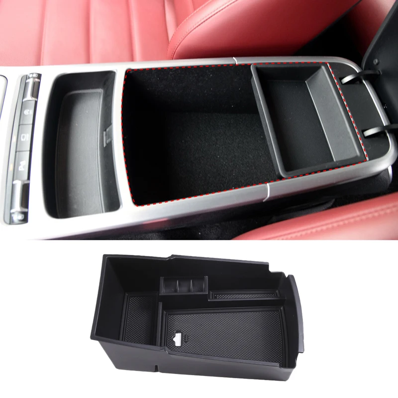 Für Kia Stinger 2018-2020 2019 ABS Schwarze Auto-Mittelkonsole Armlehnen-Aufbewahrungsbox Innenraum-Organizer Zubehör