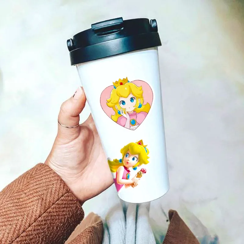 Super Mario Bros Princess Peach Kawaii cartoon pattern stickers Cute stickers anime merchandise small gift