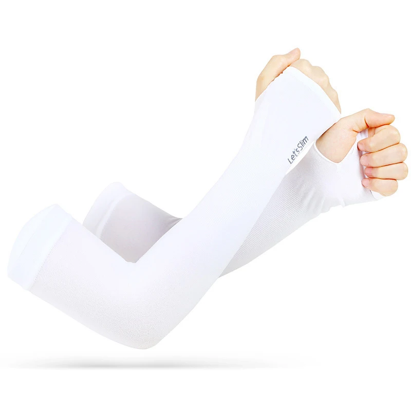 Anti-UV Arm Covers for Men Women Cycling Fingerless Gloves Summer Sport Ice Silk Cool Scarf Silk Elastic Arm Covers Driving