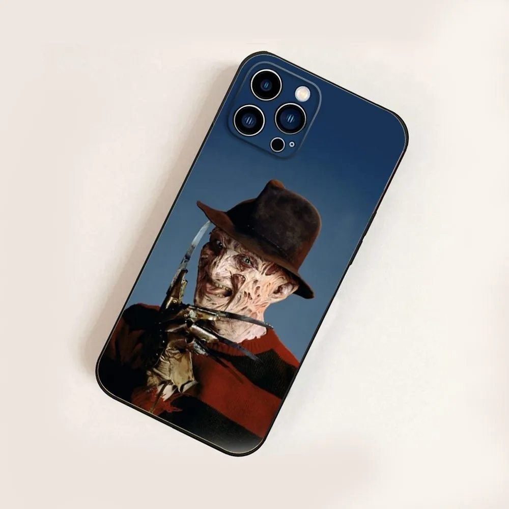 F-Freddy Horror K-Krueger Phone Case For iPhone16,15,14,13,12 Mini 11 Pro XR,X,XS,MAX 7,8 Plus Silicone Cover Soft Black