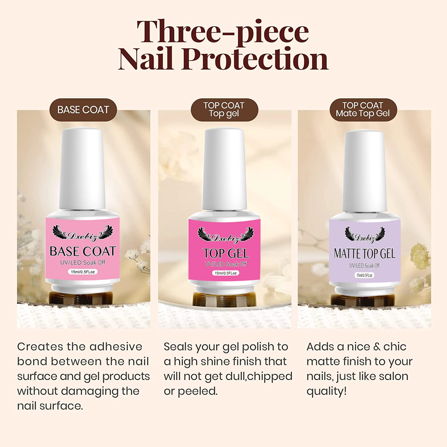 Dxebig smalto per unghie base coat smalto per unghie Set top coat per strumento Manicure