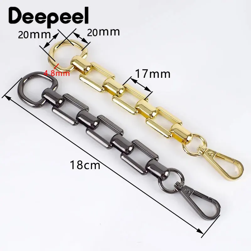 2/5Pcs Deepeel 18cm Metal Chain Bag Shoulder Strap Extension Chains Handles D Ring Adjust Lobster Buckles DIY Hardware Accessory