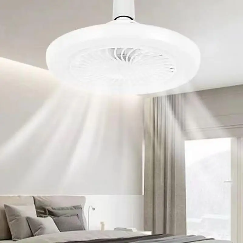 

E27 Ceiling Fan Light Household Energy-saving Fan Light Intelligent Remote Control 3-color Fan Light 3-Speed Adjustable 26cm