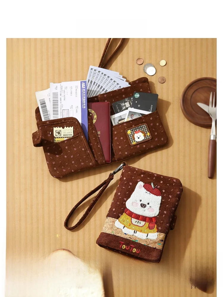 toutou-birthday-gift-little-dog-passport-holder-wallet-women's-long-card-bag-cute-travel-storage-sweet-lady-sle
