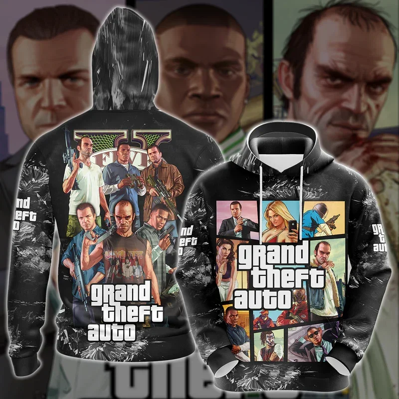 2024 Grand Theft Auto GTA 5 Game 3D Print Women/Men Hoodie Streetwear Hip Hop Sweatshirts Pullover Kids Hooded Unisex Clothing