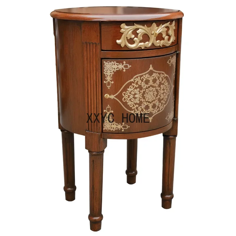 Round Table round Tea Table Golden Relief Sofa Edge Desk Lamp Table Jardiniere Floor Standing Storage Cabinet