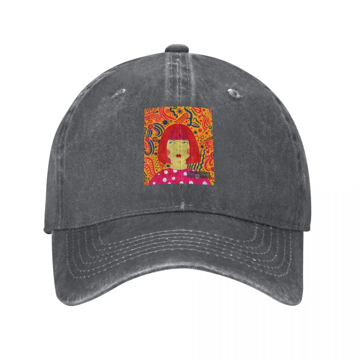 Yayoi Kusama Abstract Painting  Baseball Caps Snapback Denim Hats Outdoor Adjustable Casquette Streetwear Baseball Cowboy Hat