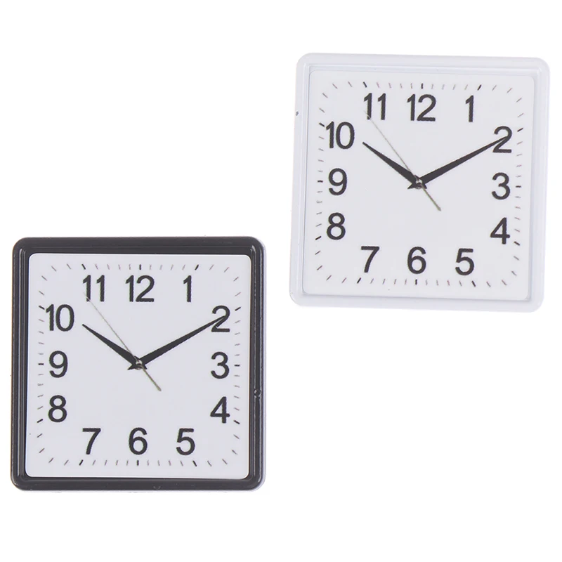 นาฬิกาตุ๊กตาเรซิน1:12ขนาดเล็กติดผนังอุปกรณ์การตกแต่งบ้านของเล่น