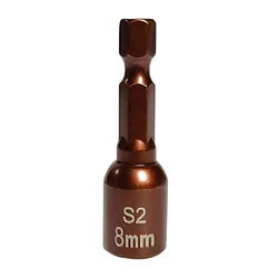 8mm Magnetic Nut Screwdriver Socket Bit Hex Shank Driver Adapter Socket Wrench Hexagon Tools 1/4Inch Shank Socket Adapter