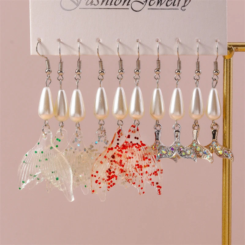 

Fashion Summer Beach Fishtail Drop Earrings for Women Girl Holiday Jewelry Gifts