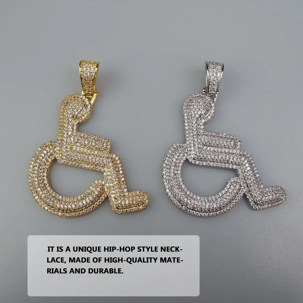 

1 pc Wheelchair User Shaped Pendant Necklace Unique Style Creative Neck Accessory Fashion Jewelry Decor For Men Women