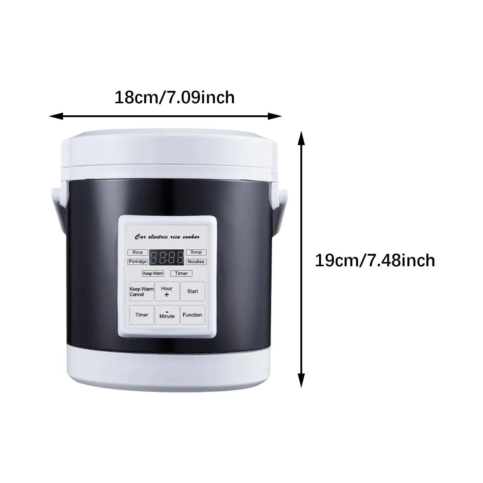 1.6l mini panela de arroz para carro, caminhão para viagens, acampamento 12-24v lancheira elétrica para cozinhar sopa arroz mingau macarrão